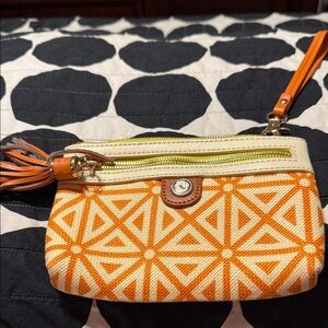 Spartina, Orange Geometric Patterned Clutch